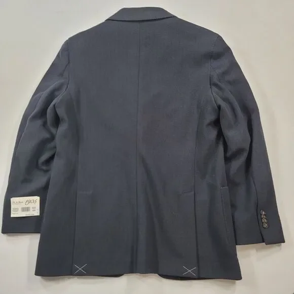 JoS A Bank Sport Coat Mens 42R 42‎ Midnight Blue Herringbone Tailored Fit 1905